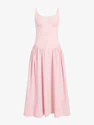 Proenza Schouler Still Life image of Solira Dress in Seersucker in Rust Off White