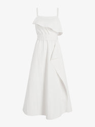Proenza Schouler Still Life image of Reign Dress in Washed Cotton in Alabaster