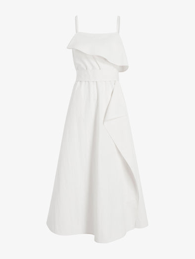Proenza Schouler Still Life image of Reign Dress in Washed Cotton in Alabaster