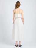 Proenza Schouler Back full length image of model wearing Reign Dress in Washed Cotton in Alabaster