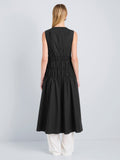 Proenza Schouler Back full length image of model wearing Loren Dress in Poplin in Black
