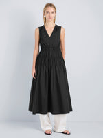 Proenza Schouler Front full length image of model wearing Miranda Dress in Linen Slub in Orchid