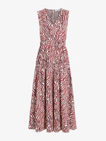 Proenza Schouler Still Life image of Loren Dress in Poplin in Rust Cream Multi