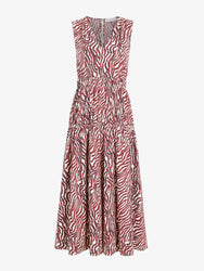 Proenza Schouler Still Life image of Loren Dress in Poplin in Rust Cream Multi