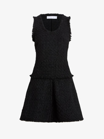 Proenza Schouler Still Life image of Kaida Dress in Basketweave Tweed in Black