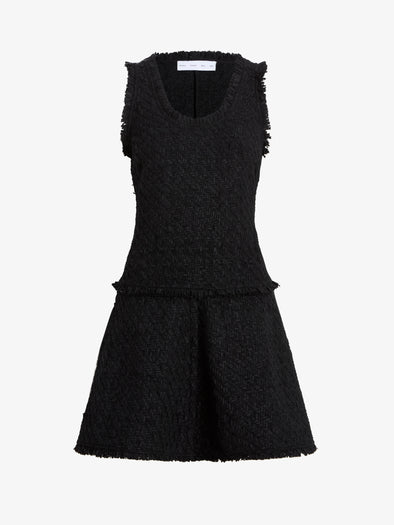 Proenza Schouler Still Life image of Kaida Dress in Basketweave Tweed in Black
