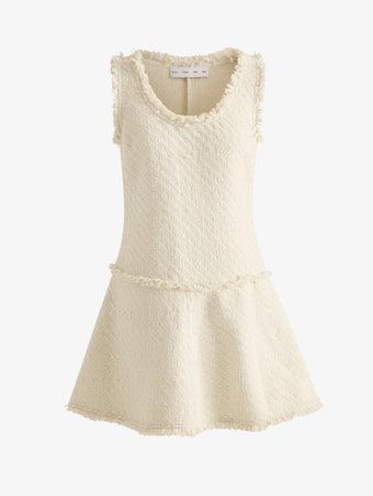 Proenza Schouler Still Life image of Kaida Dress in Basketweave Tweed in White