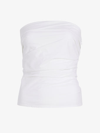 Proenza Schouler Still Life image of Maisy Strapless Top in Poplin in White