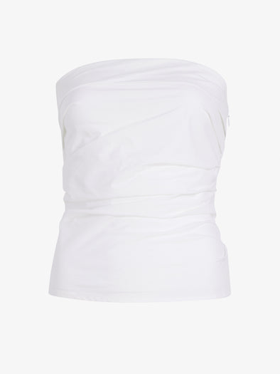 Proenza Schouler Still Life image of Maisy Strapless Top in Poplin in White