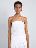 Proenza Schouler Front cropped image of model wearing Maisy Strapless Top in Poplin in White