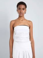 Proenza Schouler Front cropped image of model wearing Maisy Strapless Top in Poplin in White
