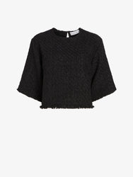 Proenza Schouler Still Life image of Maura Top in Basket Weave in Black