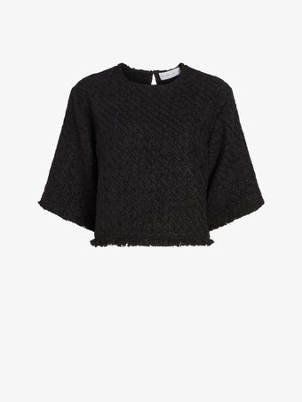 Proenza Schouler Still Life image of Maura Top in Basket Weave in Black
