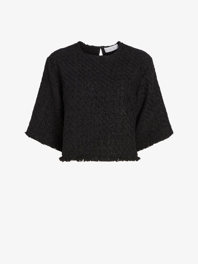 Proenza Schouler Still Life image of Maura Top in Basket Weave in Black