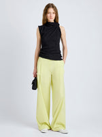 Proenza Schouler Front full length image of model wearing Circe Top in Stretch Lace in Black