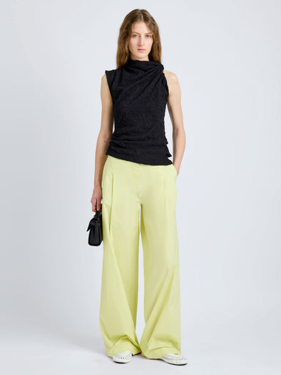 Proenza Schouler Front full length image of model wearing Circe Top in Stretch Lace in Black