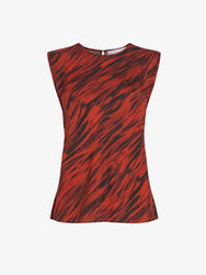Proenza Schouler Still Life image of Megan Top in Printed Twill in Brick Multi