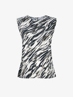 Proenza Schouler Still Life image of Megan Top in Printed Twill in Pale Blue Multi