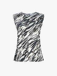 Proenza Schouler Still Life image of Megan Top in Printed Twill in Pale Blue Multi