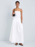 Proenza Schouler Front full length image of model wearing Nessa Skirt in Poplin in White