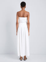 Proenza Schouler Back full length image of model wearing Nessa Skirt in Poplin in White