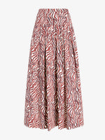 Proenza Schouler Still Life image of Nessa Skirt in Poplin in Rust Cream Multi