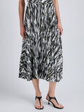 Proenza Schouler Detail image of model wearing Runa Skirt in Printed Soft Twill in Pale Blue Multi