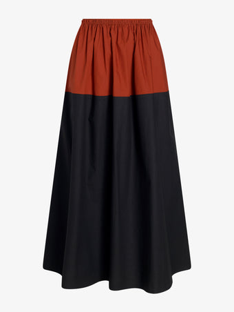 Proenza Schouler Still Life image of Nyla Skirt in Poplin in Brick Black