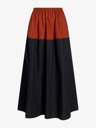 Proenza Schouler Still Life image of Nyla Skirt in Poplin in Brick Black