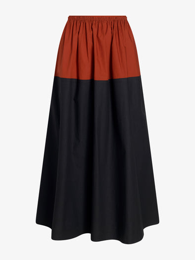 Proenza Schouler Still Life image of Nyla Skirt in Poplin in Brick Black