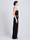 Proenza Schouler Side full length image of model wearing Coralie Pant in Poplin in Black