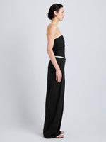 Proenza Schouler Side full length image of model wearing Coralie Pant in Poplin in Black