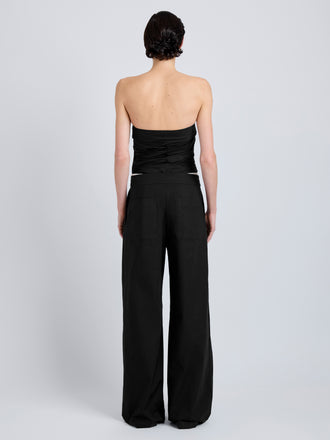 Proenza Schouler Back full length image of model wearing Coralie Pant in Poplin in Black