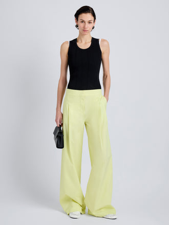 Proenza Schouler Front full length image of model wearing Coralie Pant in Poplin in Carambola