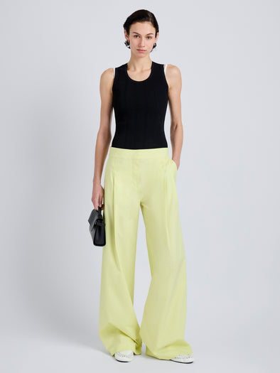 Proenza Schouler Front full length image of model wearing Coralie Pant in Poplin in Carambola