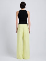 Proenza Schouler Back full length image of model wearing Coralie Pant in Poplin in Carambola