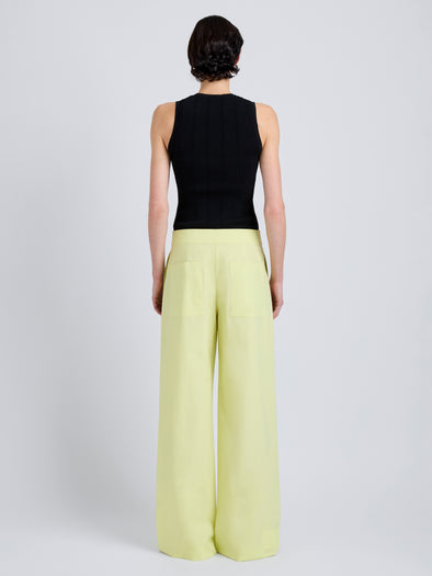 Proenza Schouler Back full length image of model wearing Coralie Pant in Poplin in Carambola