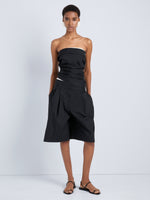 Proenza Schouler Front full length image of model wearing Clio Short in Poplin in Black