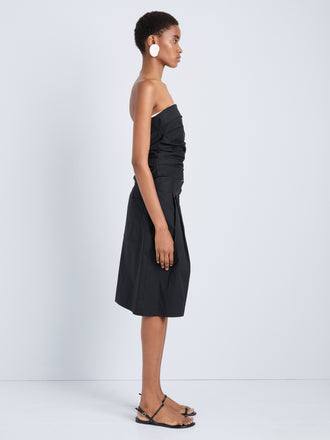 Proenza Schouler Side full length image of model wearing Clio Short in Poplin in Black