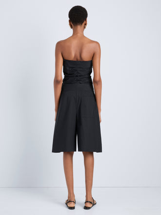 Proenza Schouler Back full length image of model wearing Clio Short in Poplin in Black