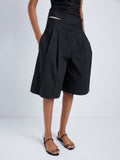 Proenza Schouler Detail image of model wearing Clio Short in Poplin in Black