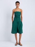 Proenza Schouler Front full length image of model wearing Clio Short in Poplin in Spruce