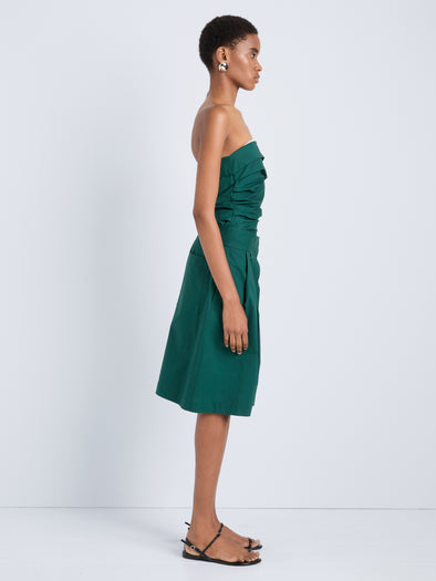 Proenza Schouler Side full length image of model wearing Clio Short in Poplin in Spruce