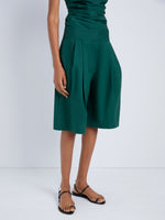 Proenza Schouler Detail image of model wearing Clio Short in Poplin in Spruce