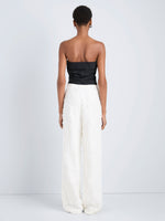 Proenza Schouler Back full length image of model wearing Shilo Pant in Jacquard Cotton in Off White