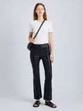 Proenza Schouler Front full length image of model wearing Isadora Pant in Leather in Black
