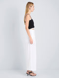Proenza Schouler Side full length image of model wearing Cropped Raver Pant in Poplin in White