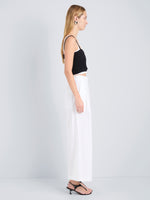 Proenza Schouler Side full length image of model wearing Cropped Raver Pant in Poplin in White