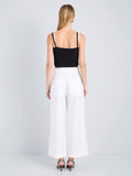 Proenza Schouler Back full length image of model wearing Cropped Raver Pant in Poplin in White