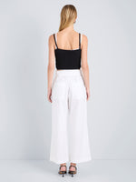 Proenza Schouler Back full length image of model wearing Cropped Raver Pant in Poplin in White